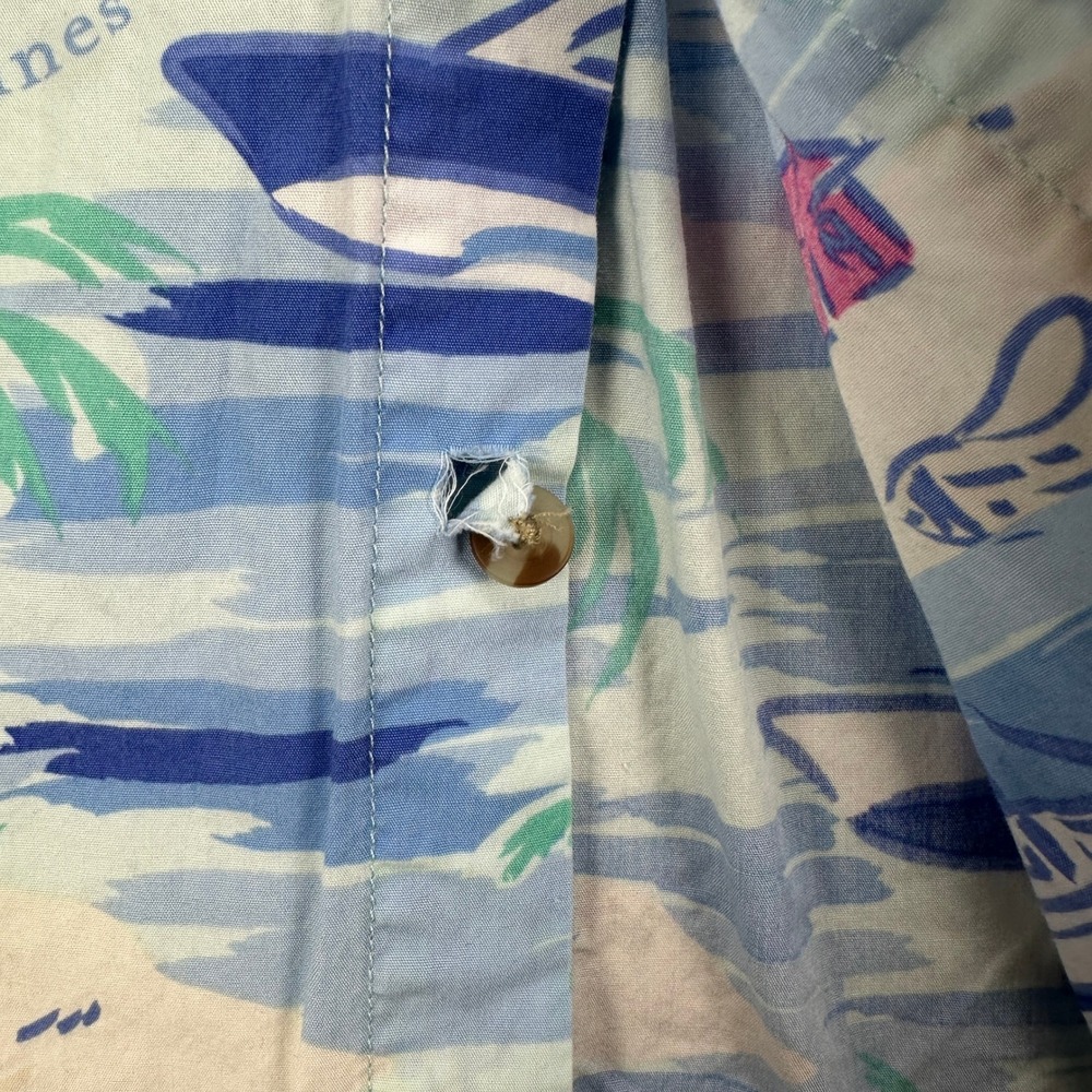Vineyard Vines Mens Button Down Shirt Medium Blue Island Pocket Short Sleeve - Picture 6 of 10